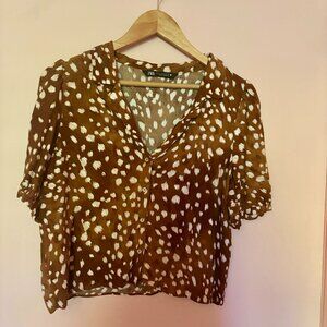 Zara Women's Brown and Tan Blouse